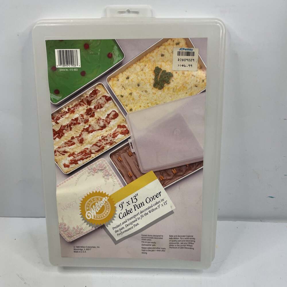 VINTAGE 1989 WILTON 9" X 13" PERFORMANCE CAKE PAN COVER LID NEW NOS 415-903
